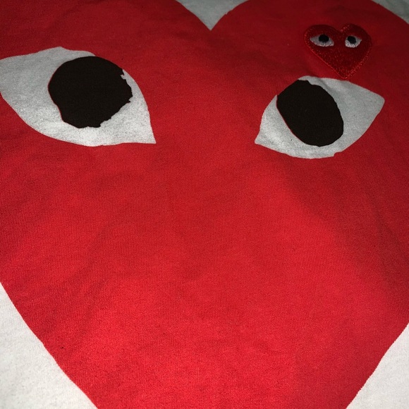 Comme des Garçons CDG White Big/Little heart tee - Picture 2 of 2